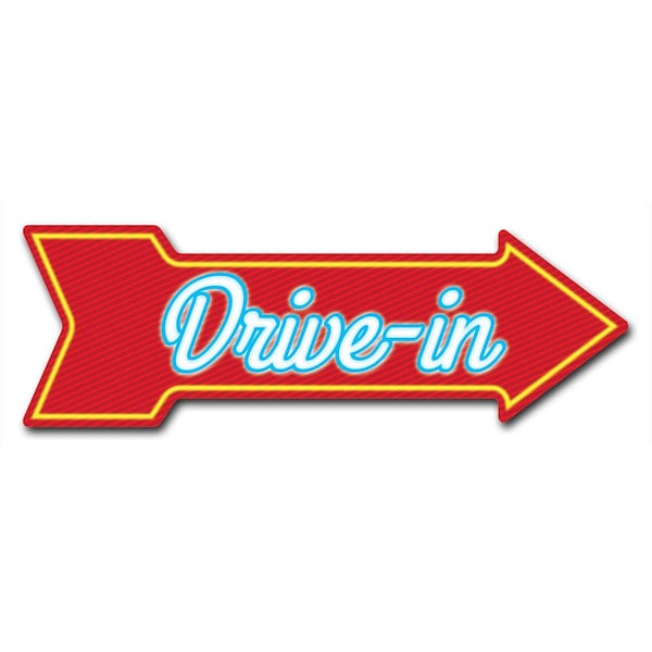 Drive In Arrow Decal Funny Home Decor 24in Wide